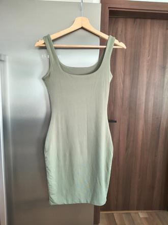 Bodycon olivovo zelené elastické mini šaty s, s