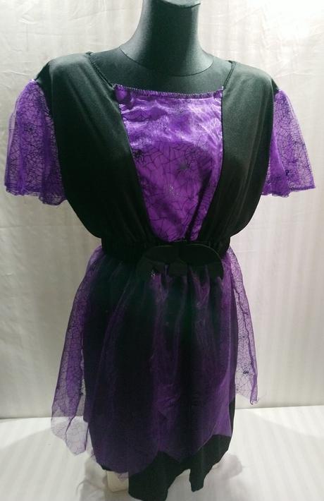 4-dielny kostým bosorka šaty plášť maska klobú s/l, 