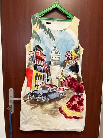 Šaty zo zahraničia s maľbou a vačkami, l