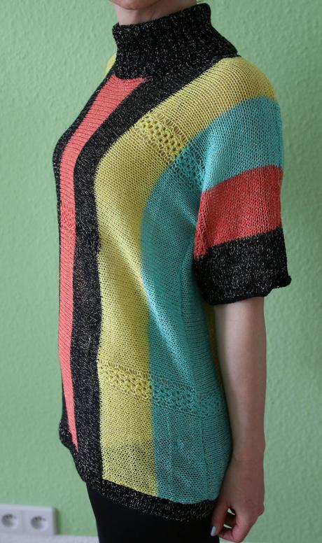 Pestrý rolák so zlatou nitkou s-l, m