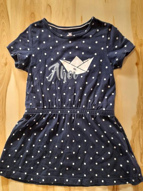 Tmavomodré bodkované šaty/tunika, lupilu,110