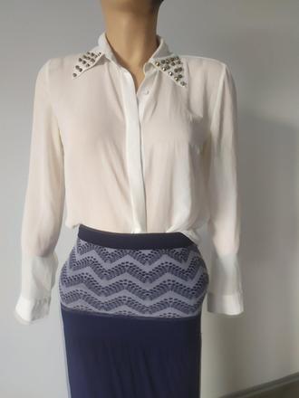 628 biela bluka pekny golier, m