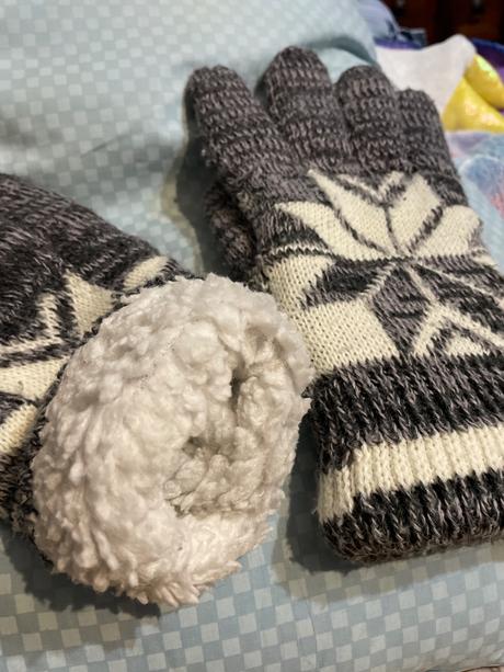 3x pánske rukavice, lyžiarske, pletené-kožušina, ajs,l