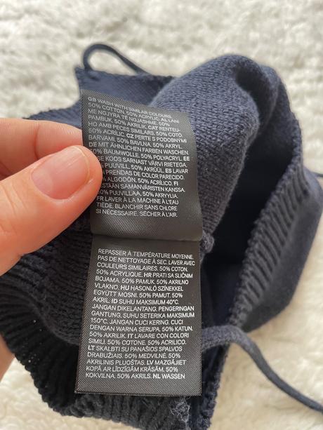 Tmavomodra pletena suprava h&m, h&m,98