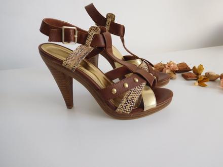 H&m-sandálky ecco koža-38v,, h&m,38