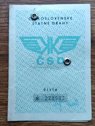 Železničná preukážka z roku 1977, 