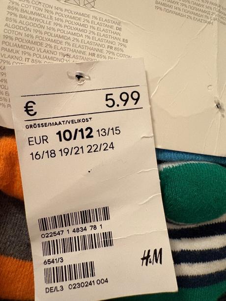 Ponožky prve, h&m,17