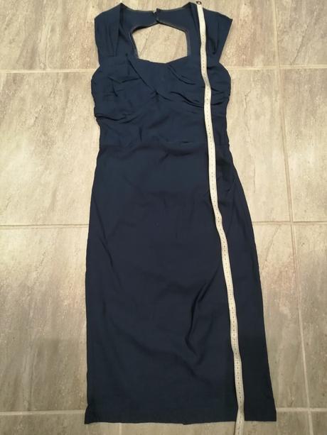 Tmavomodré luxus šaty bellepoque v34,pružné,kvalit, 34