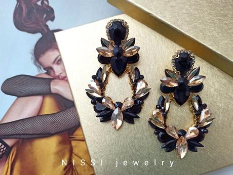 Čierno - zlaté náušnice, 