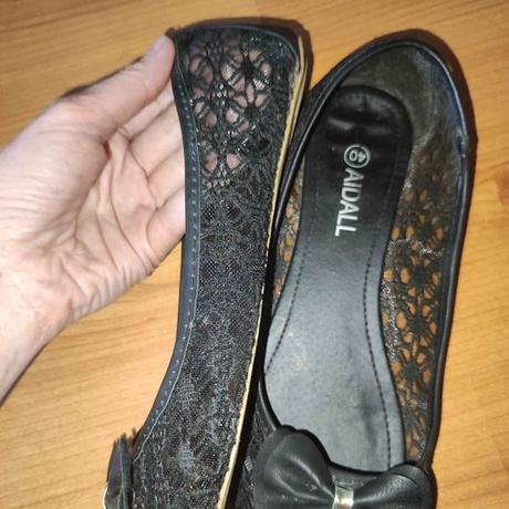 Čierne dámske pletené baleríny veľ. 40, 40