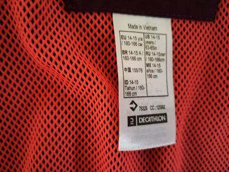 Nepremokavá tenka bunda 160/166, quechua,164