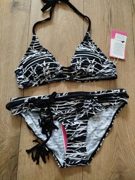 Čierno biele bikiny s palmami, 40 / l