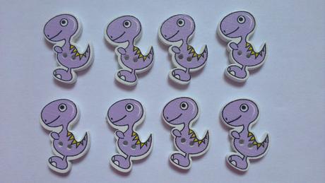 Drevený gombík dinosaurus, 