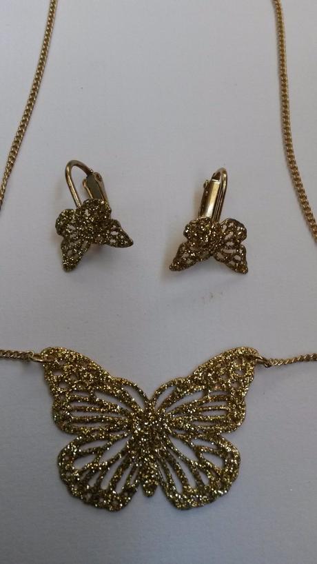 Retiazka a nausnicky s motylom, h&m