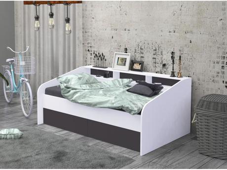 Detská posteľ s poličkami, šírka (cm): 90,dĺžka (cm): 200