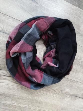 Jednoduchý károvaný šál /tunel, 