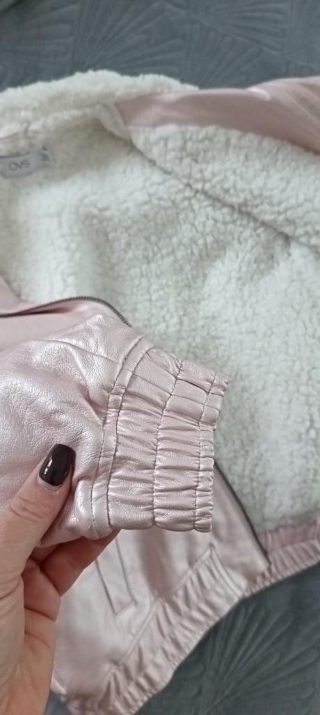 Teplá metalická bundička s kožušinkou, ovs,152