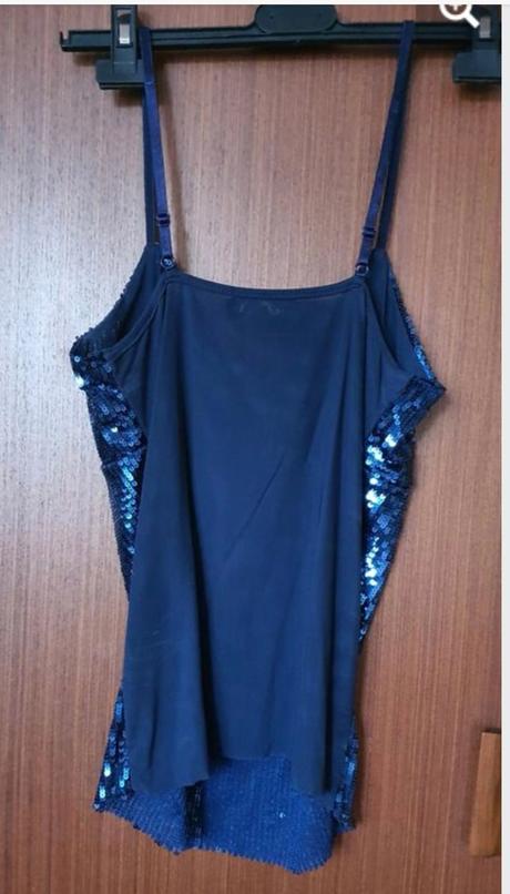 Flitrový top modrý, m