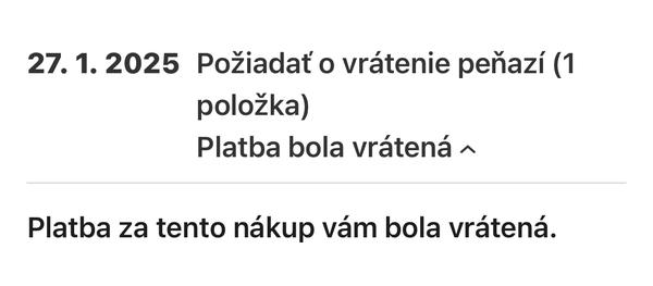 Kedy dorazí vrátená platba od Apple?