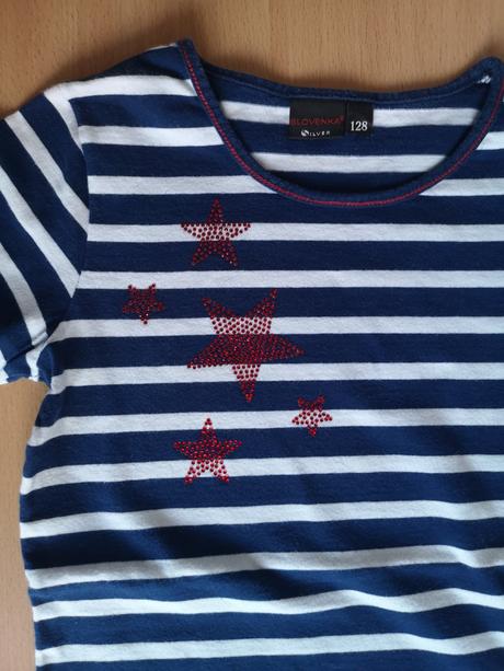 Predĺžené námornícke tričko s hviezdičkami, slovenka,128