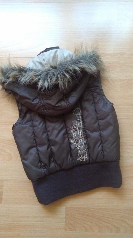 Vesta s kožušinkovou kapucou, 104-110, palomino,104