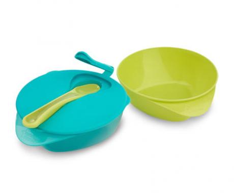 Dve misky z rady explora s vrchnákom a lyžičkou 7m, 