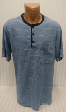 Pánske modré pásikavé tričko, schiesser, l, l