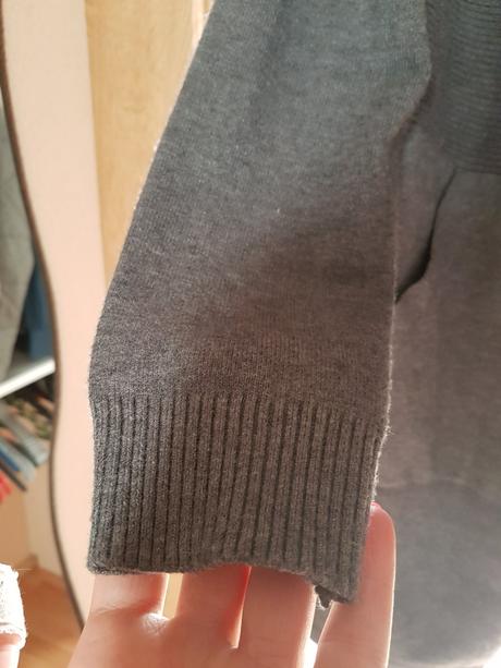 Sivy kardigan s kapucnou uni, m