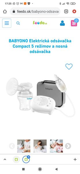 Elektrická odsávačka Babyono - elektrická odsávačka Compact 5 režimov