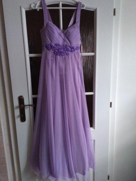Fialové šaty na ples, svadbu veľ.38, 38