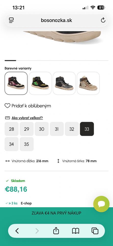 Dievčenské zimne tenisky barefoot, 33
