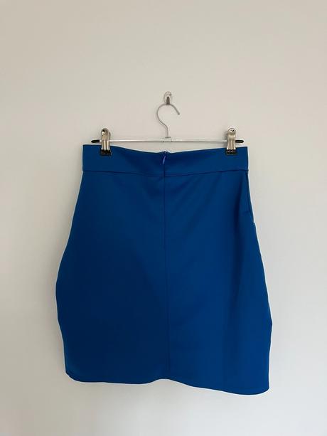 Modrá elegantná obtiahnutá priliehavá mini sukňa, gate,s