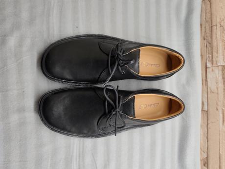 Clarks 45 - pánske kožené čierne topánky, clarks,45
