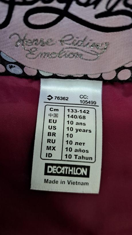 Dievčenská jazdecká vesta, decathlon,134