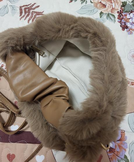 Kožušinková kabelka - hnedá, 