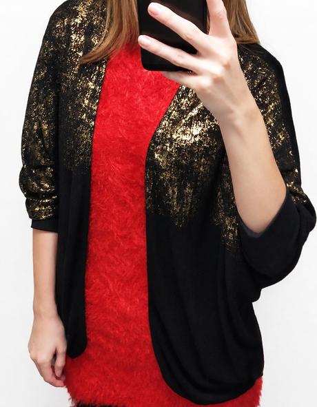 Zlato - čierny cardigan,