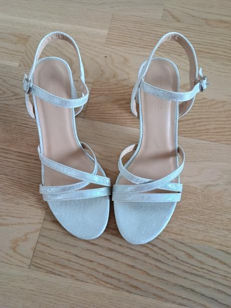 Svadobné strieborné sandálky jenny fairy, 37