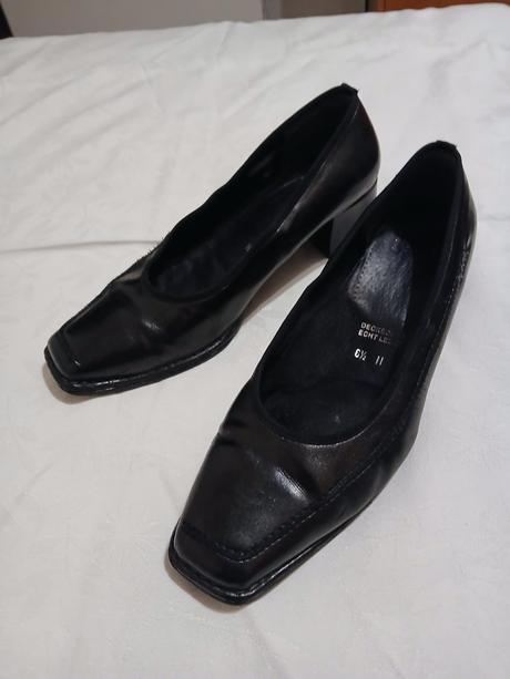 Čierne kožené poltopánky, 39