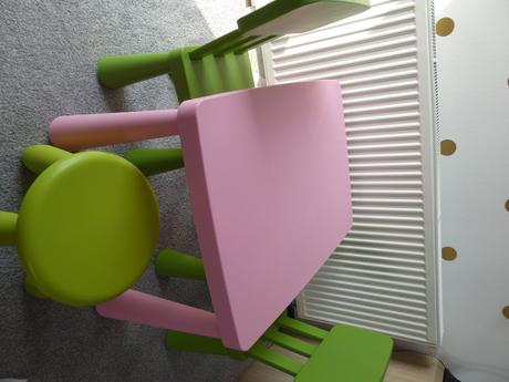 Ružový stôl mammut ikea, 
