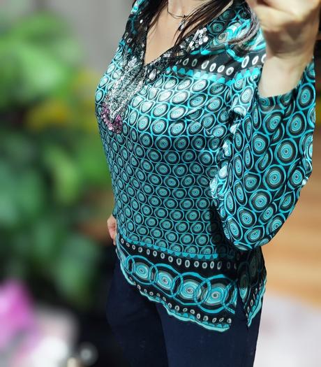 Tyrkysová blúzka, s