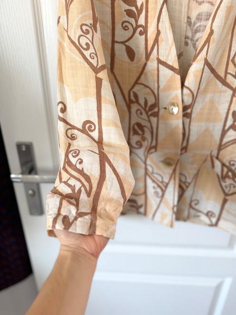 Vintage ľanová bunda caroline rohmer secesný štý, l