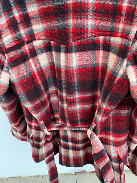 Vlnený károvaný kabát ralph lauren, ralph lauren,xs