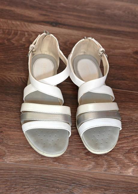 Bielo-strieborné sandálky, geox,36