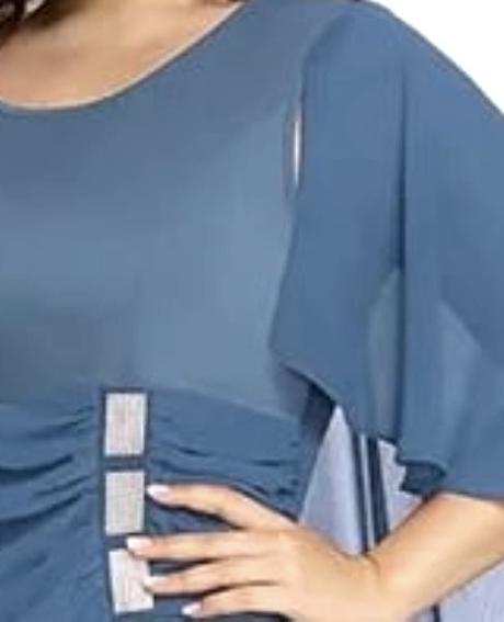 Elegantné šaty, šedá/modrá, v. 2xl/3xl, xxl