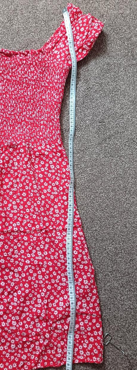 Šaty letné, xl, červené s bielymi kvietkami, xl