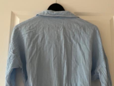 Bledomodré mušelínové šaty, s/36, s