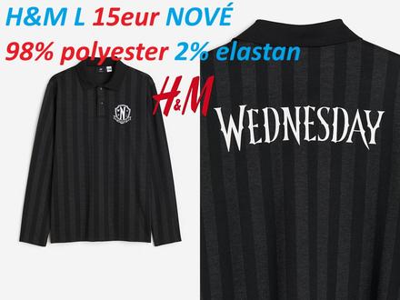 Polokošeľa wednesday hm čierna, h&m,l