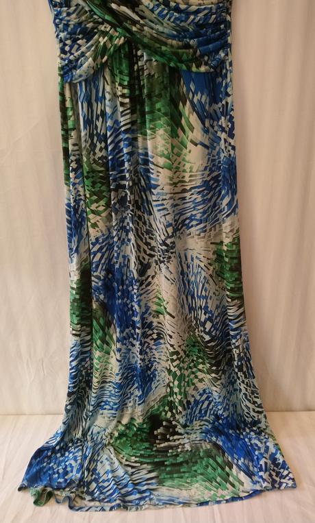 Dlhé elastické šaty s farebným vzorom, goddiva, l