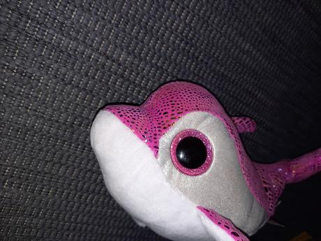 Lesklý ružový plyšový delfín ty plyšák,