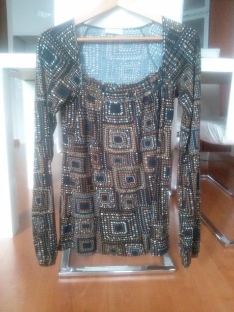 Vzorovaný top čierno-hnedo-sivý, orsay,s